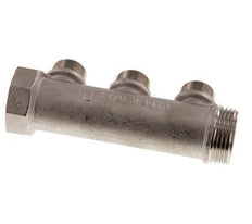 G 1'' x 3xG 1/2'' F/M/M Vernikkeld Messing Verdeelstang 10 Bar