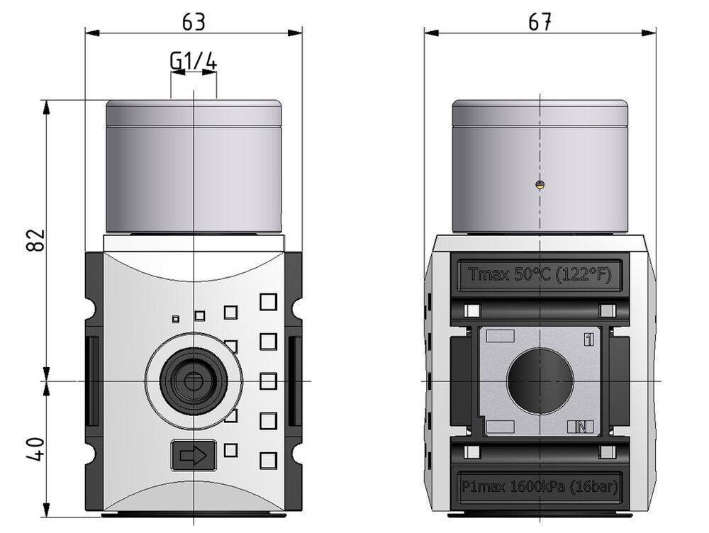 Pressure Regulator Pilot Operated G1/2'' 6750 l/min 0.5-16.0bar/7-232psi PA Futura 2