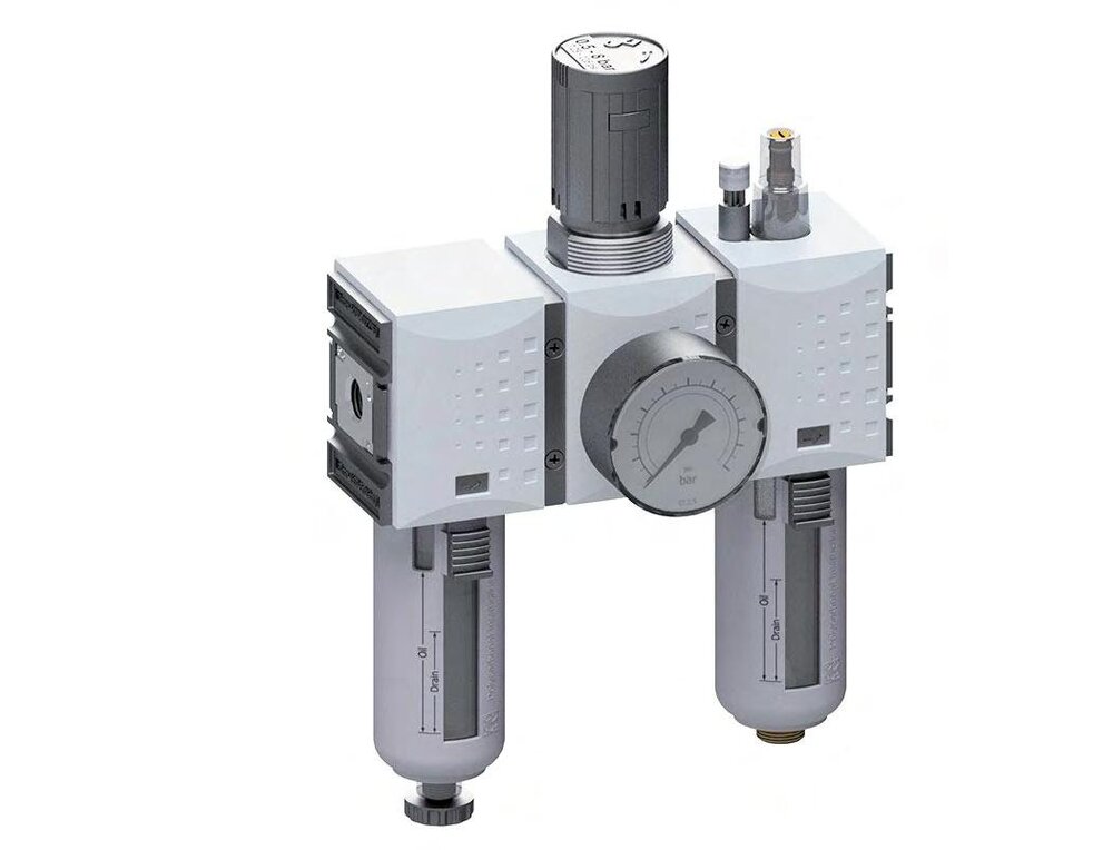 FRL 3-Part G3/8'' 1750 l/min 0.1-2.0bar/1-29psi Semi-Auto Polycarbonate Futura 1
