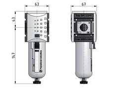 Filter 5microns G1/2'' 3500l/min Auto Metal Futura 2