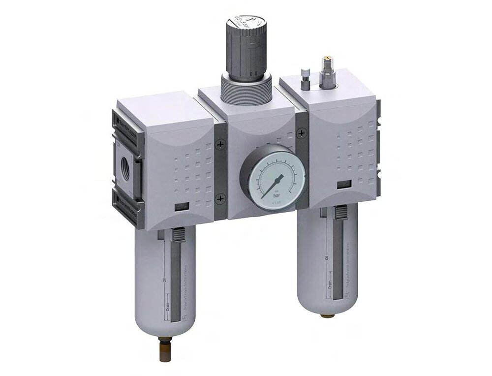 FRL 3-Part G1'' 12000 l/min 0.2-4.0bar/3-58psi Semi-Auto Polycarbonate Futura 4