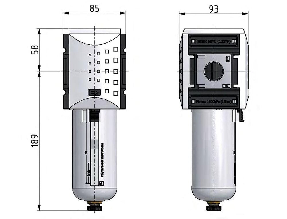 Filter 5microns G3/4'' 8000 l/min Auto Metal Futura 4