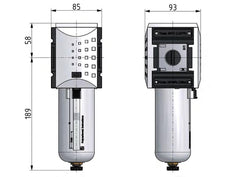 Filter 5microns G1'' 8000l/min Semi-Auto Metal Futura 4