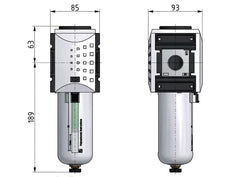 Voorfilter 0.3micron G3/4'' 1500l/min Auto Polycarbonaat Futura 4