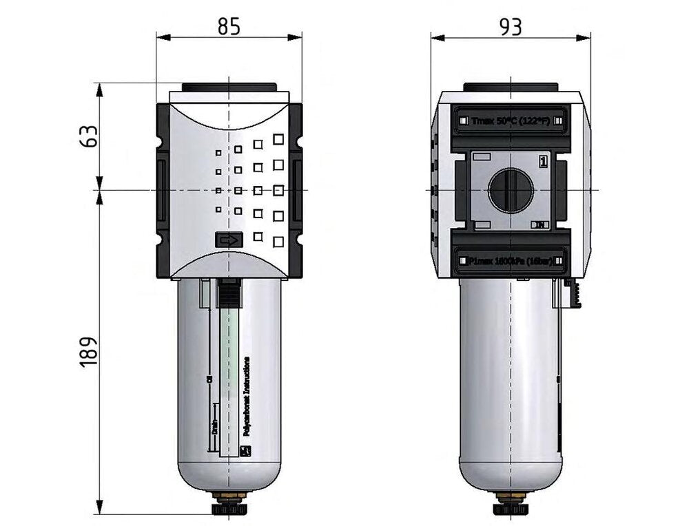 Microfilter 0.01micron G1'' 1500l/min Futura 4