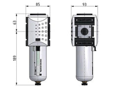 Microfilter 0.01micron G3/4'' 1500l/min Semi-Auto Polycarbonaat Futura 4