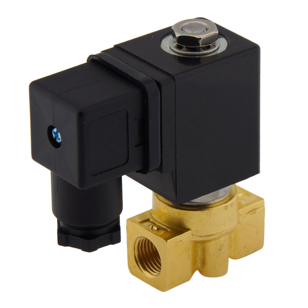 Solenoid Valve HP-DA 1/4'' high pressure brass PTFE 4-100bar 24V AC