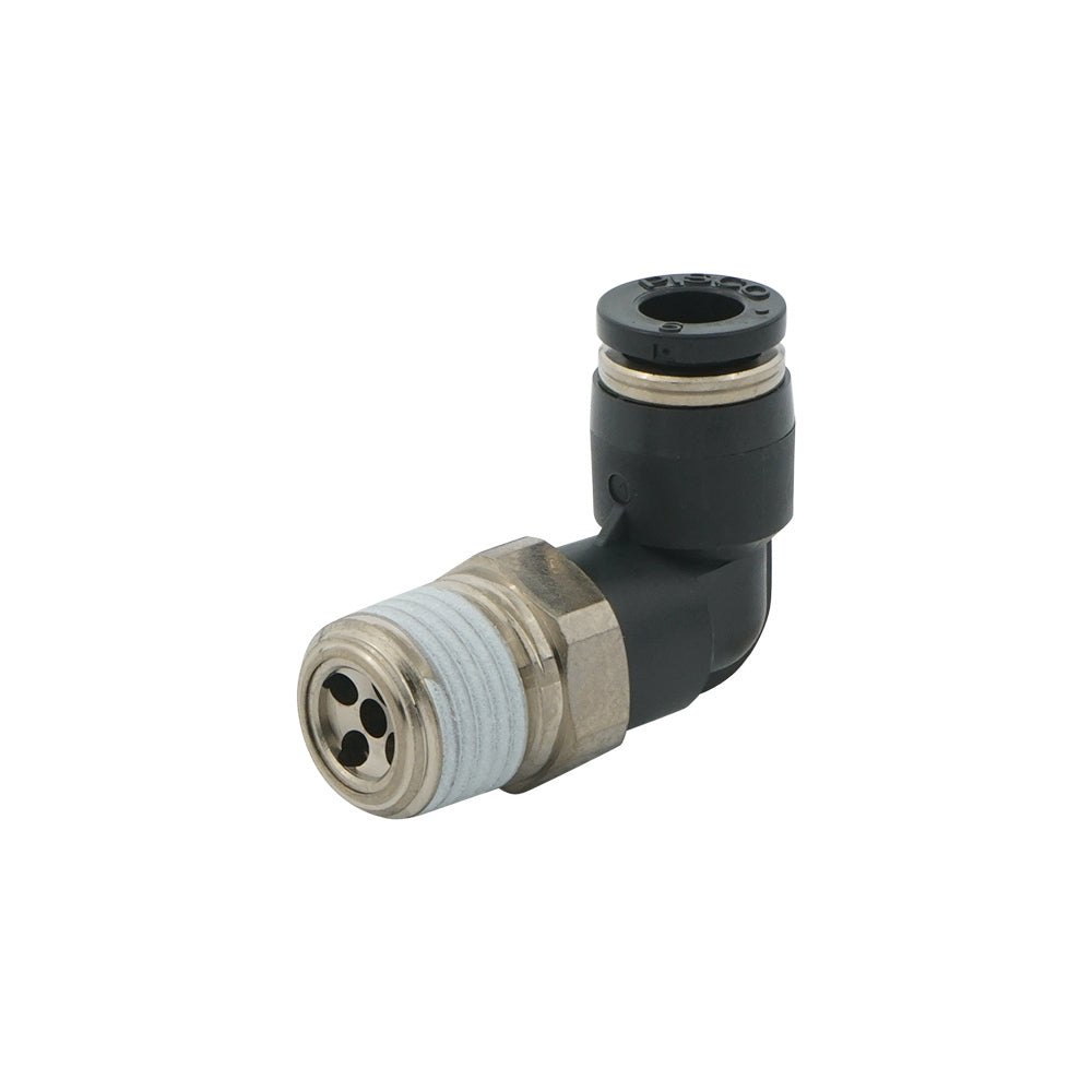 IN 4mm x OUT R1/8" Angled 1.2mm Orifice Meter-In Check Valve