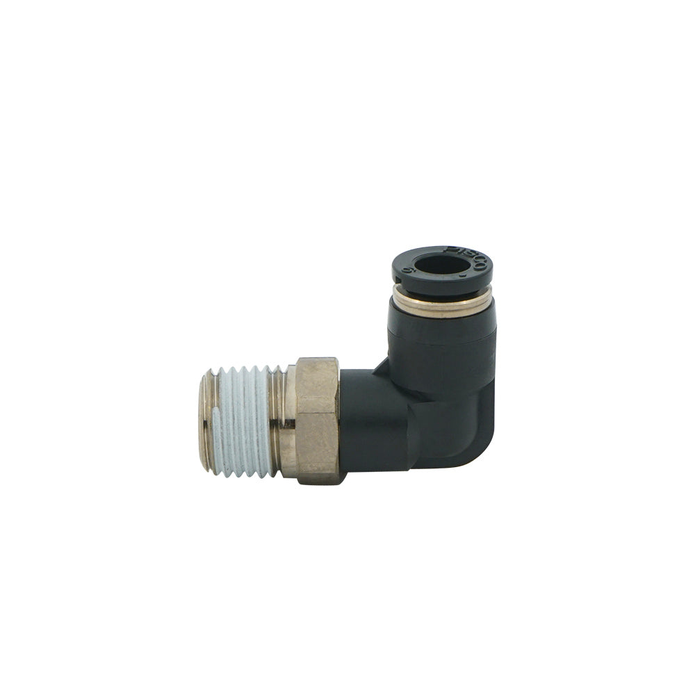 IN R1/8" x OUT 8mm Angled 0.3mm Orifice Meter-Out Check Valve