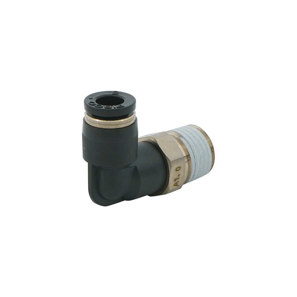 IN 8mm x OUT R1/4" Angled 0.6mm Orifice Meter-In Check Valve