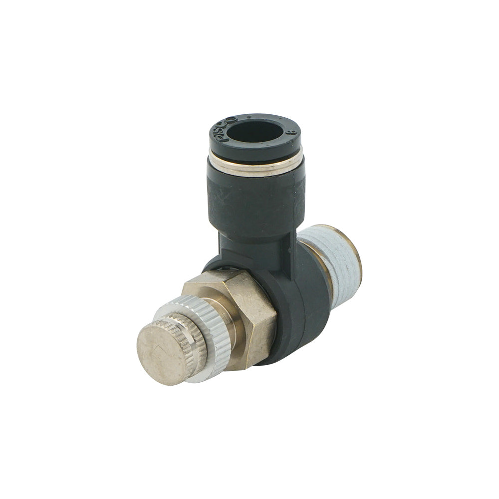 8mm - R1/4" Elbow Pneumatic Needle Valve