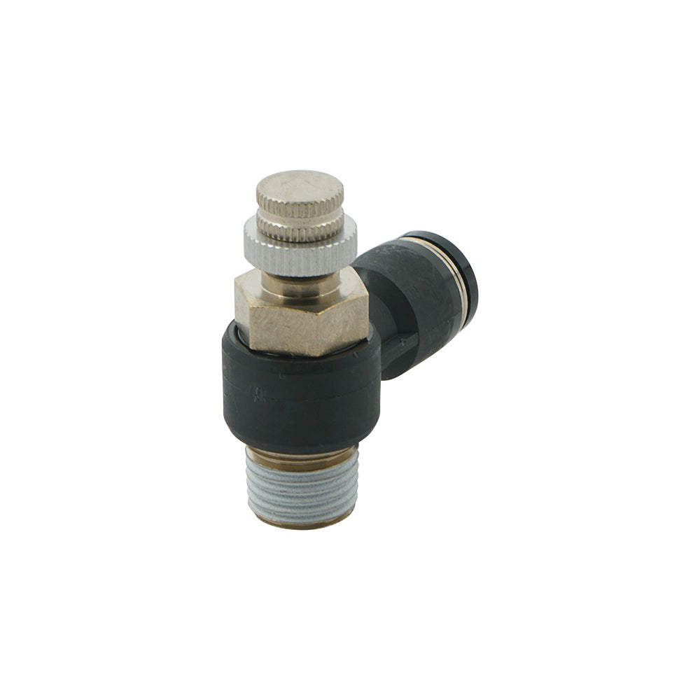3/8" - R1/4" Elbow Pneumatic Needle Valve
