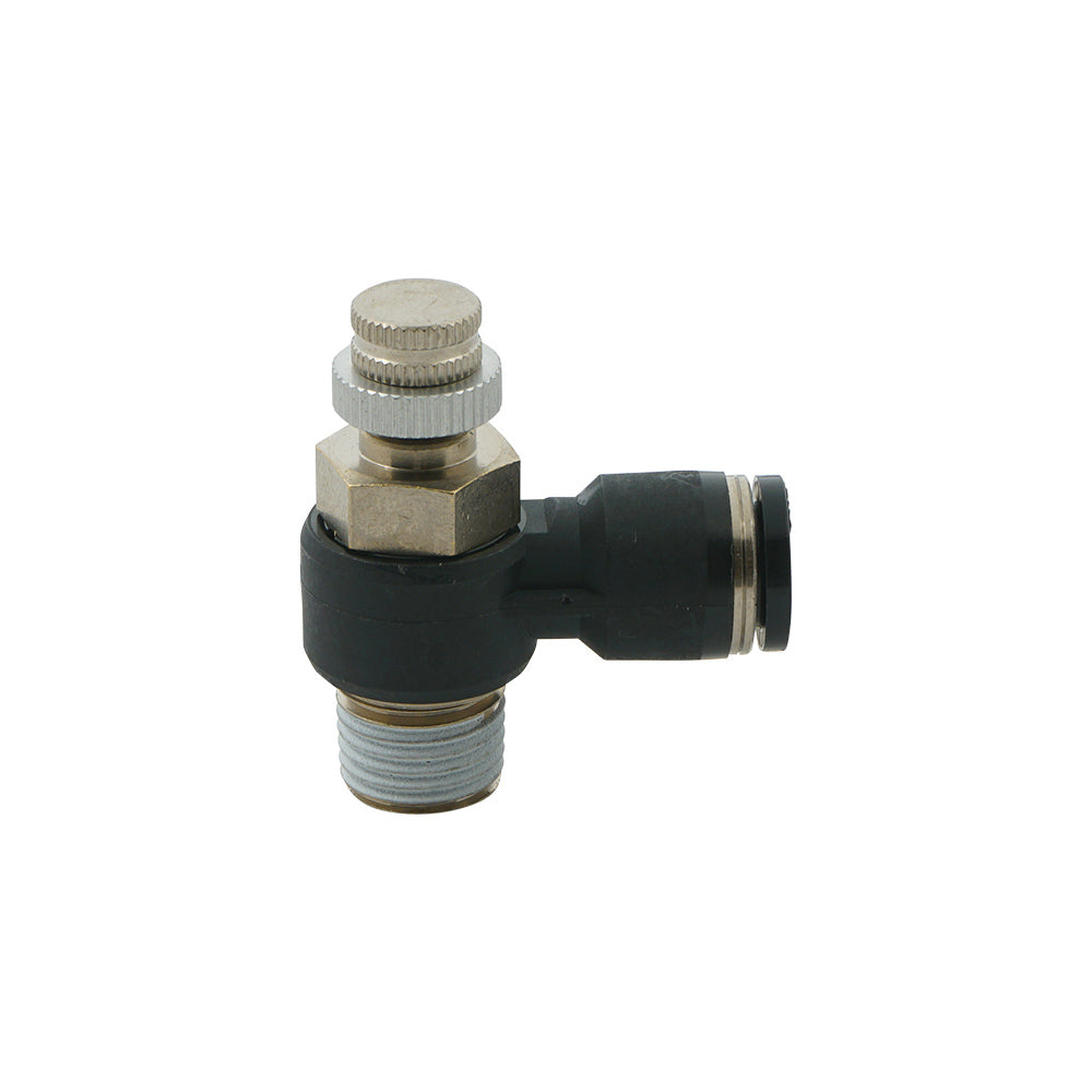8mm - R1/4" Elbow Pneumatic Needle Valve