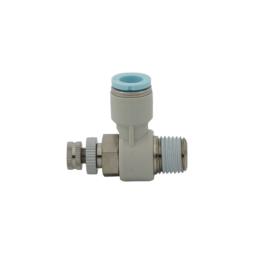 1/4" - M5 Elbow Clean-Room Package Pneumatic Needle Valve