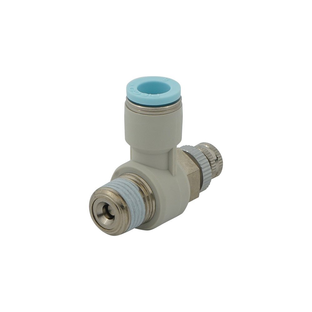 10mm - R3/8" Elbow Clean-Room Package Pneumatic Needle Valve