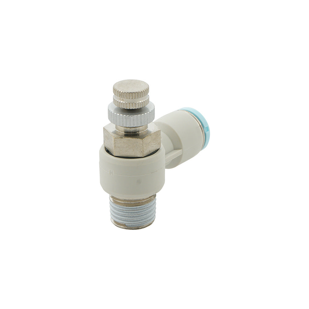 1/4" - M5 Elbow Clean-Room Package Pneumatic Needle Valve