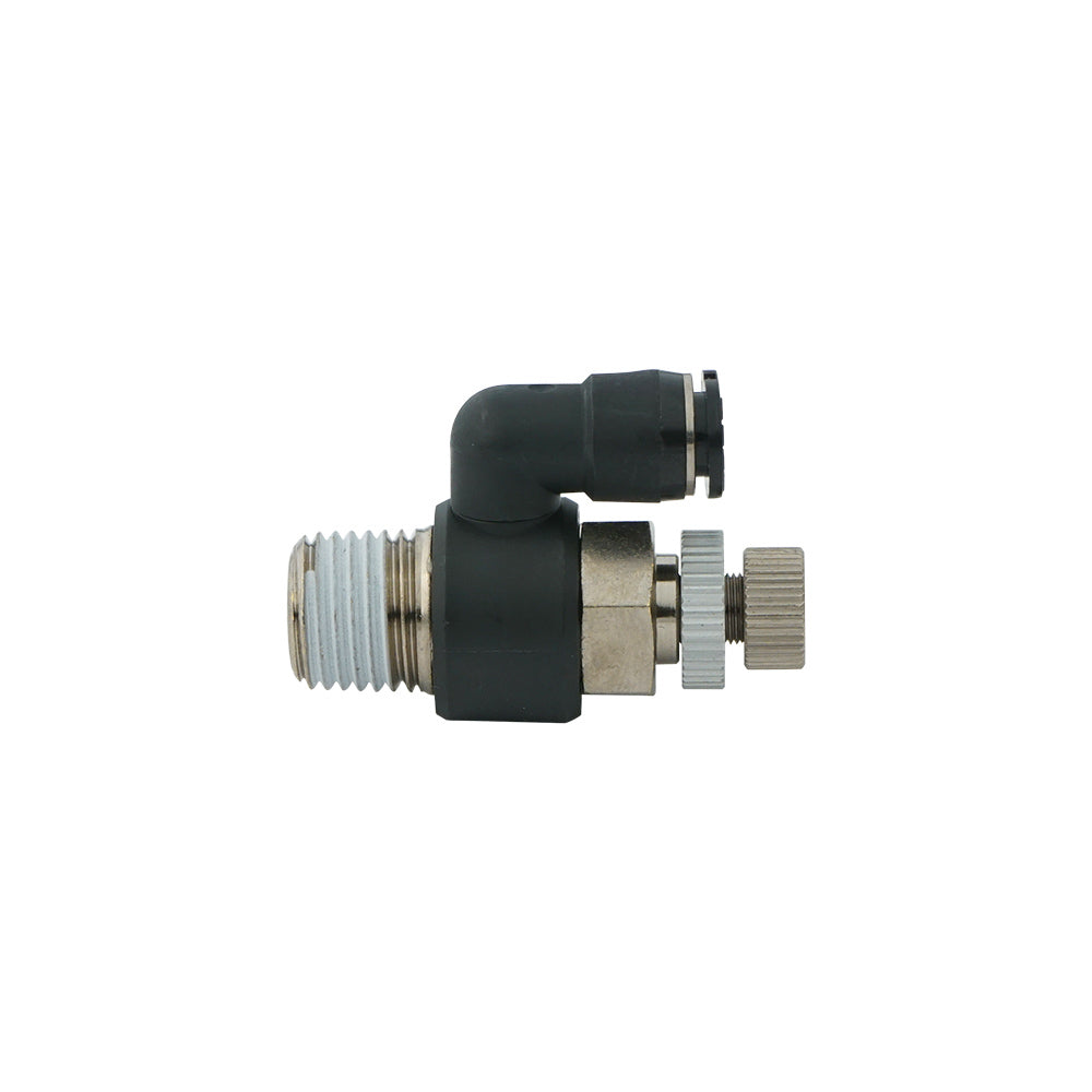 R1/8" - 8mm Meter-Out Rotatable Flow Control Valve