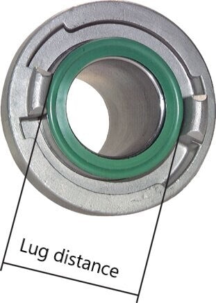 25-D (31 mm) Aluminium Storz-koppeling 13 mm Slangpilaar Draaibaar voor PVC slang