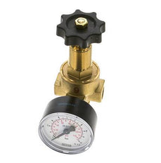 Water- & Luchtdrukregelaar Messing G1/4'' 2,5 l/min 0,5-6 bar/7-87psi