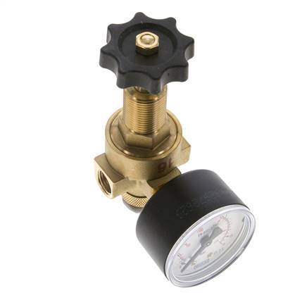 Water & Air Pressure Reducer Brass G1/4'' 2.5 l/min 0.5-25 bar/7-362psi