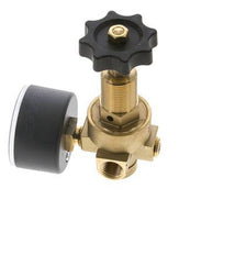Water- & Luchtdrukregelaar Messing G1/4'' 2,5 l/min 0,5-25 bar/7-362psi