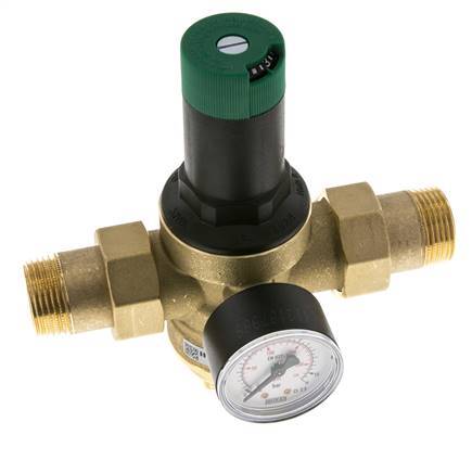 Filter Pressure Reducer Brass R1'' 97 l/min 1.5-6 bar/22-87psi Drinking Water