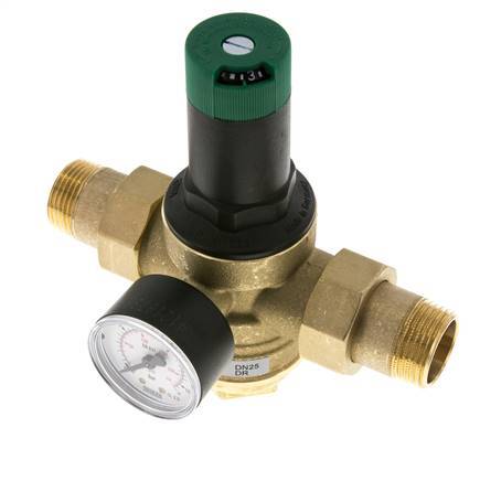 Filterdrukregelaar Messing R1'' 97 L/Min 1.5-6 Bar/22-87Psi Drinkwater