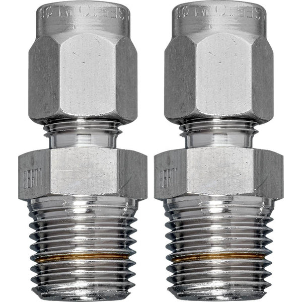 Pijpconnector Messing Pijp 6 mm Naar G 1/4'' Buitendraad [2 stuks]