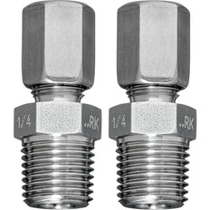 Pijpverbinding Roestvrij stalen buis 6 mm naar G 1/4'' buitendraad [2 stuks]