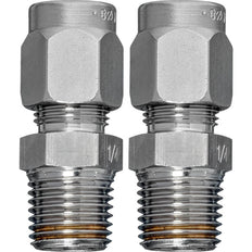 Pijpconnector messing pijp 8 mm naar G 1/4'' buitendraad [2 stuks].