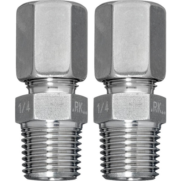 Pijpconnector roestvrij staalpijp 8 mm tot G 1/4'' buitendraad [2 stuks]