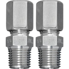 Pijpconnector roestvrij staalpijp 8 mm tot G 1/4'' buitendraad [2 stuks]