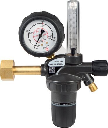 Cylinder Pressure Regulator Forming Gas 200 bar to 0-50 l/min W21.8x1/14 LH Female
