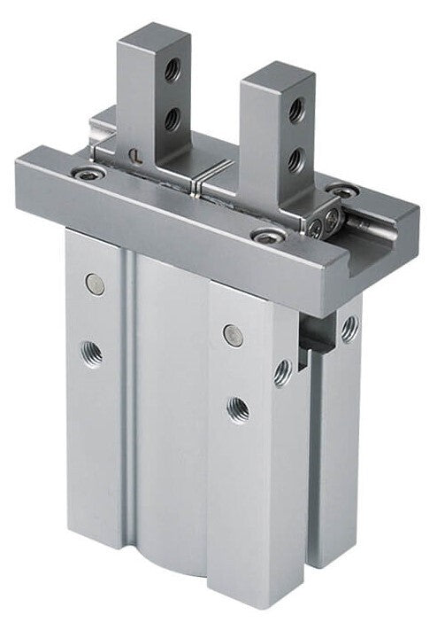 D10 mm 2-Jaw Parallel Double Acting Pneumatic Gripper Long Stroke Side Tapped Jaws