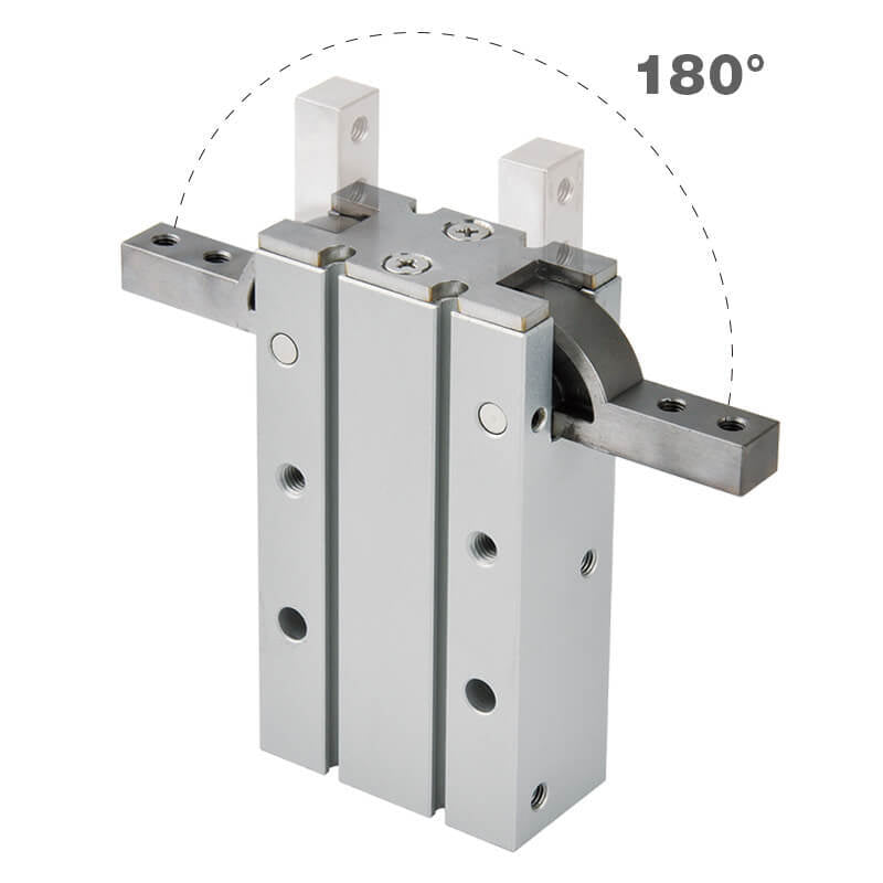 D16 mm 2-Jaw 180 deg Angular Double Acting Pneumatic Gripper Standard Jaws