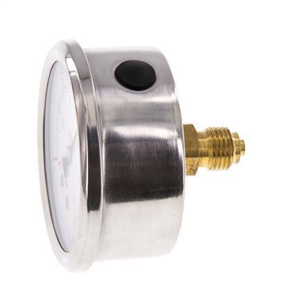1..0.6 Bar Glycerine Manometer Achteraansluiting RVS/Messing 63 mm Klasse 1.6