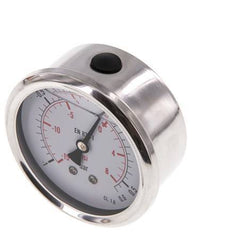 1..0.6 Bar Glycerine Manometer Achteraansluiting RVS/Messing 63 mm Klasse 1.6