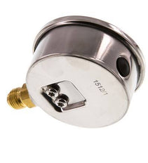 1..0.6 Bar Glycerine Manometer RVS/Messing 63 mm Klasse 1.6 Onderaansluiting