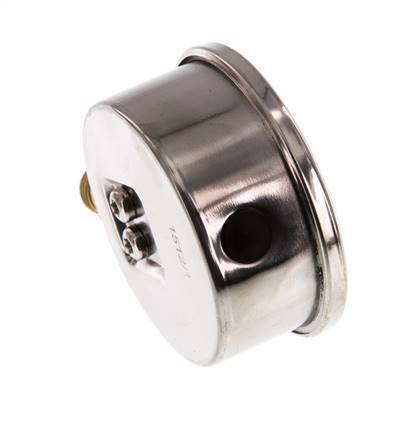 1..0.6 Bar Glycerine Manometer RVS/Messing 63 mm Klasse 1.6 Onderaansluiting