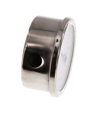 1..0.6 Bar Glycerine Manometer RVS/Messing 63 mm Klasse 1.6 Onderaansluiting