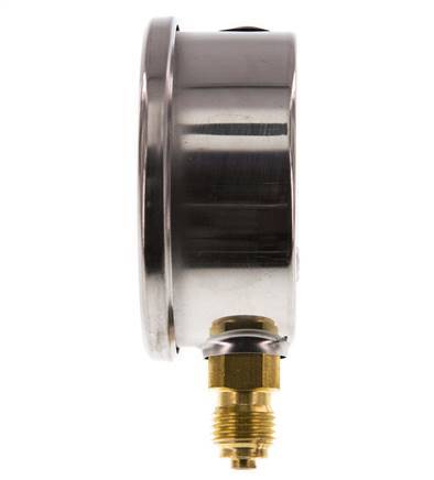 1..15 Bar Glycerine Manometer RVS/Messing 63 mm Klasse 1.6 Onderaansluiting