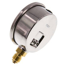 1..15 Bar Glycerine Manometer RVS/Messing 63 mm Klasse 1.6 Onderaansluiting