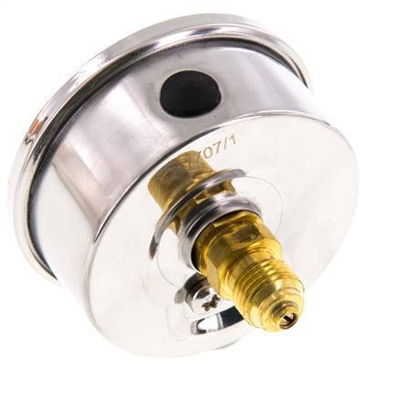 -1..1.5 Bar (-15..22 psi) Glycerin Pressure Gauge Rear Stainless steel/Brass 63 mm Class 1.6