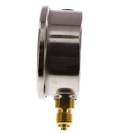 1..5 Bar Glycerine Manometer RVS/Messing 63 mm Klasse 1.6 Onderaansluiting