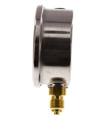 1..5 Bar Glycerine Manometer RVS/Messing 63 mm Klasse 1.6 Onderaansluiting