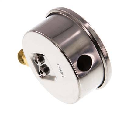 1..5 Bar Glycerine Manometer RVS/Messing 63 mm Klasse 1.6 Onderaansluiting