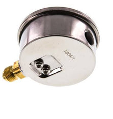 1..9 Bar Glycerine Manometer RVS/Messing 63 mm Klasse 1.6 Onderaansluiting