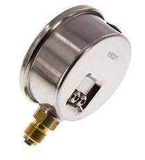 0..0.6 Bar Glycerine Manometer RVS/Messing 63 mm Klasse 1.6 Onderaansluiting