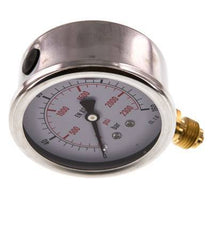 0..160 Bar (0..2321 psi) Glycerin Pressure Gauge Below Stainless steel/Brass 63 mm Class 1.6