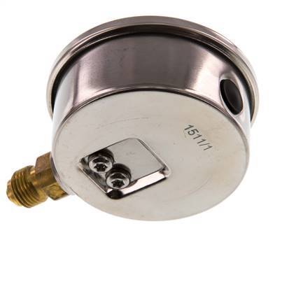 0..1.6 Bar Glycerine Manometer RVS/Messing 63 mm Klasse 1.6 Onderaansluiting
